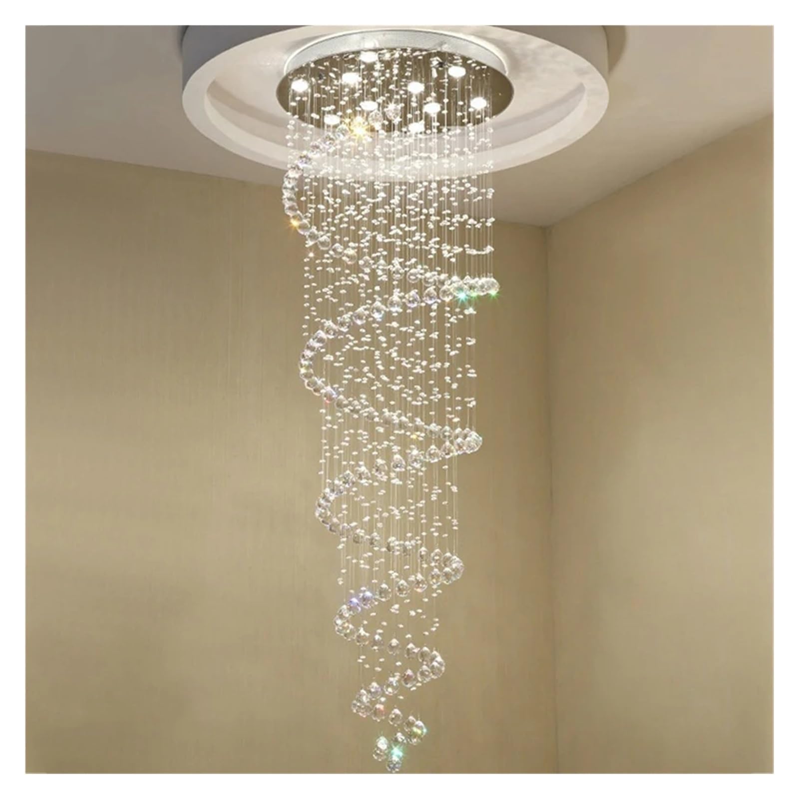 PCXEHUYP K9 Villa Luxury Crystal Chandelier Double Staircase Lights Living Room Lights,Kitchen Light
