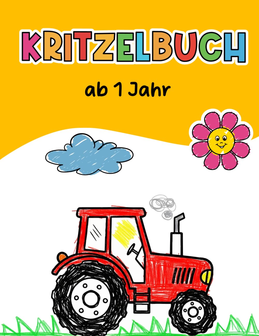 Mein großes Malbuch für Kleinkinder: Kritzelbuch ab 1 Jahr mit 60 niedlichen Motiven – Fördert Kreativität, Feinmotorik und Konzentration