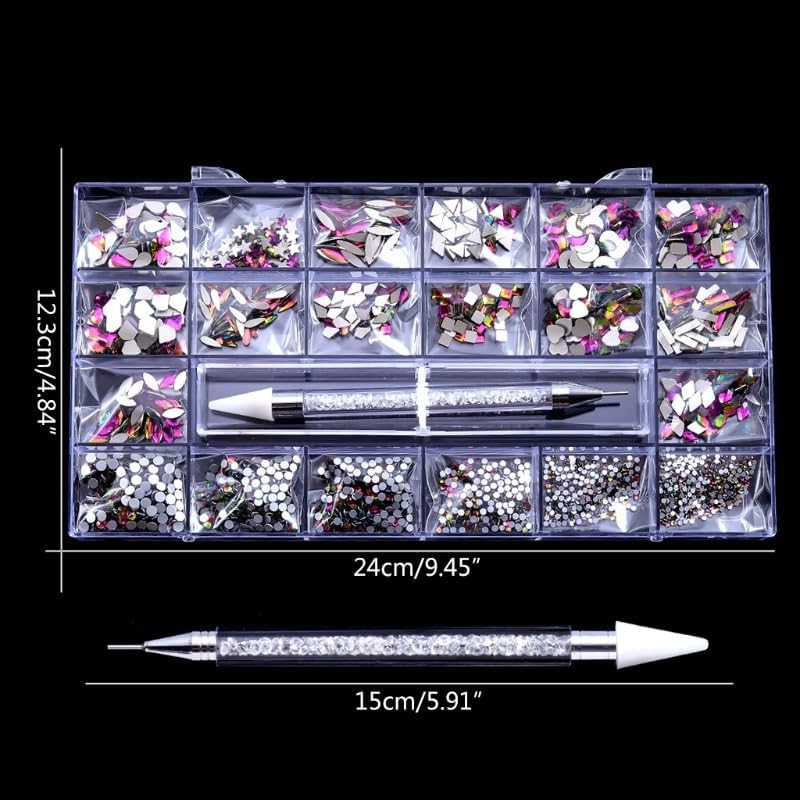 3D Glass Gemstones Flatback Crystals Rhinestones for Nails Clothes Face Jewelry