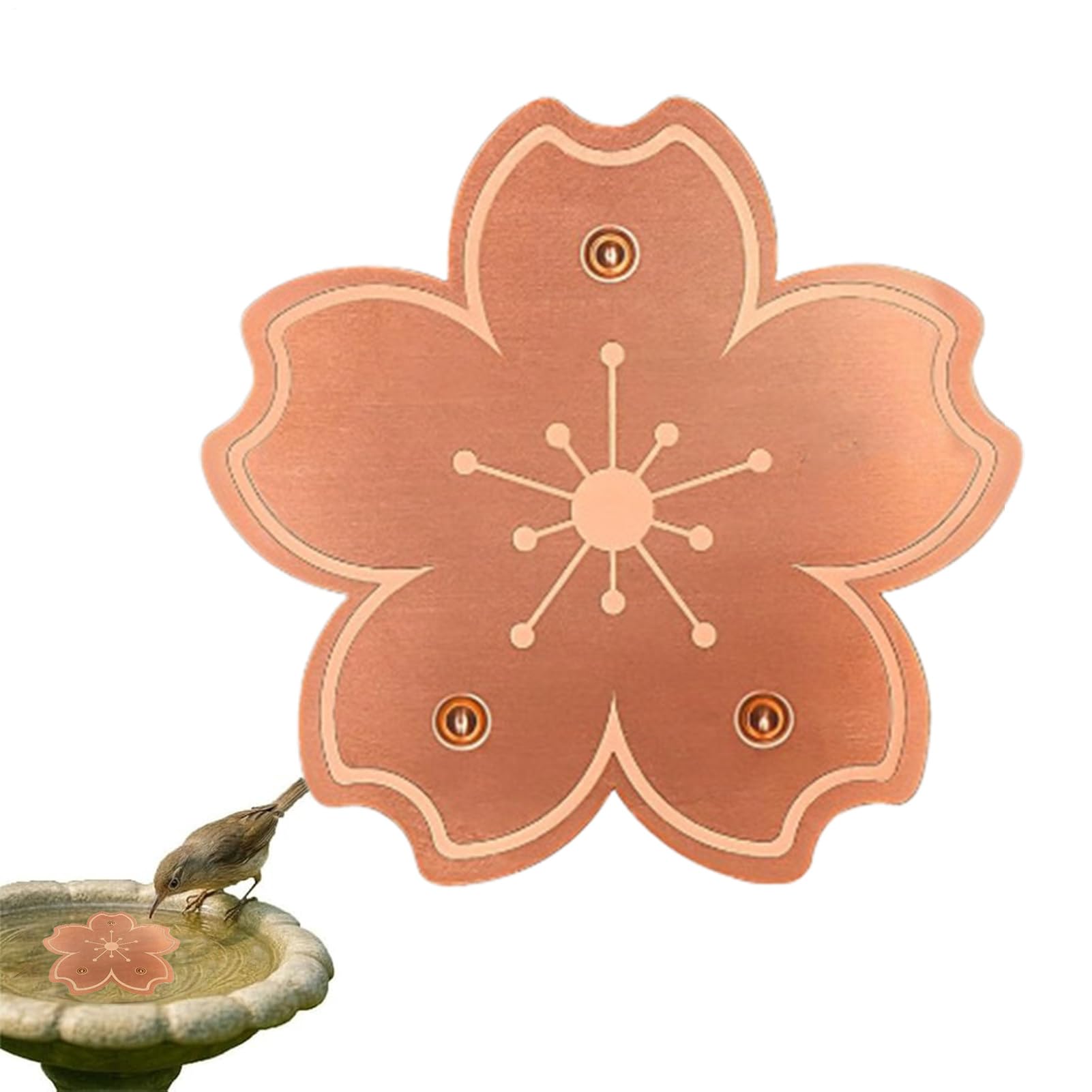 Bird Bath Disc, Copper Purification Plate, Birdbath Cleaner with Triple-Point Support for Garden, Yard, Patio, Nature Exhibits, Landscaping, and Park Water Bowl Maintenance