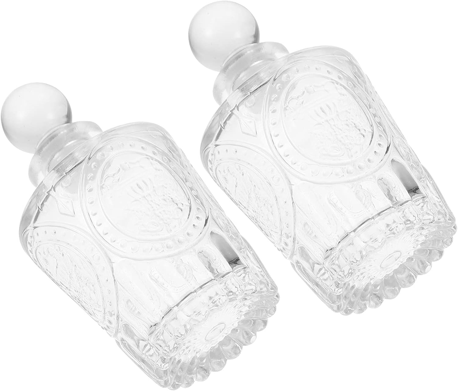 Lurrose 2個セット 50ml ホームアロマガラスボトル リードディフューザー用 アロマ精油拡散ボトル リードディフューザーボトル おしゃれ ガラス容器 部屋用 置型 詰め替え 透明 期間限定キャンペーン
