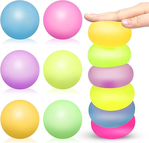 Miniatura 1 de Paquete de 6 bolas de estrés esponjosas para adultos y niños, cubo sensorial para aliviar el estrés y la ansiedad con sustancia gruesa, juguetes