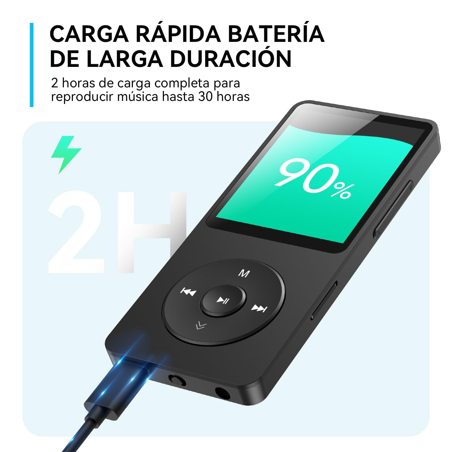 64GB Reproductor MP3 Bluetooth 5.3, AGPTEK MP3 Player, Reproductor MP3 Deportivo Portátil, 1.8" Pantalla de 70H de Reproducción, MP3 de Niños Radio FM, Externo hasta 128GB(Sin Auriculares), Negro