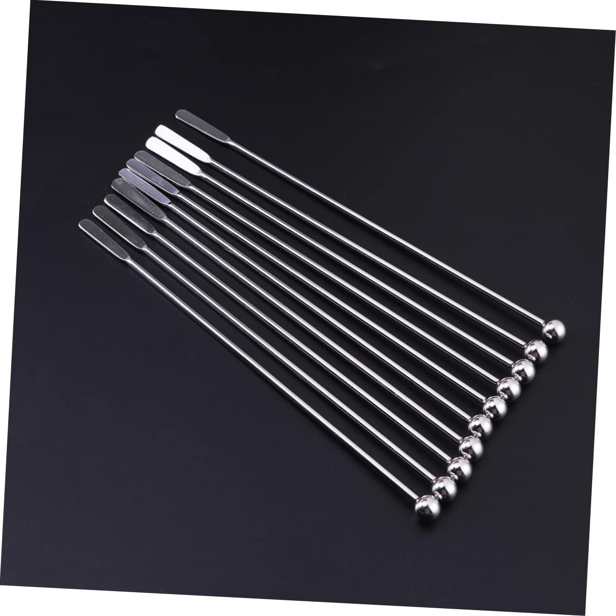 Alipis 19cm Stainless Steel Drink Stirring Sticks 10PCS Set for Cocktails and Beverages Sturdy and Easy to Clean Swizzle Stirrers for Home Bar and Parties