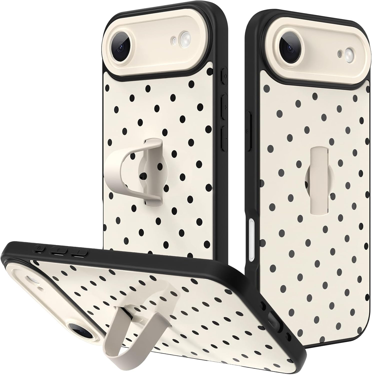 KANGHAR Compatible with iPhone Air Case White Dot Pattern Cute Wristband Stand Phone Cover for Women Girls Men Shockproof Slim Protective Cover Phone Air 6.7 Inch