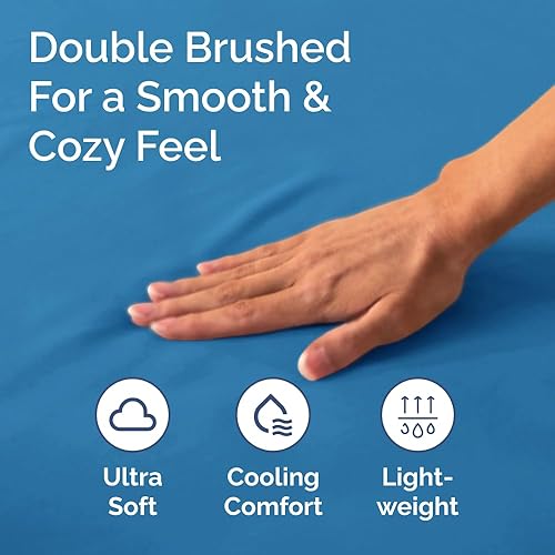 Miniatura 5 de Sábana bajera tamaño Queen, ropa de cama suave con esquinas de 8 a 16 pulgadas de profundidad, transpirable, fresca y sin arrugas, cuidado fácil,