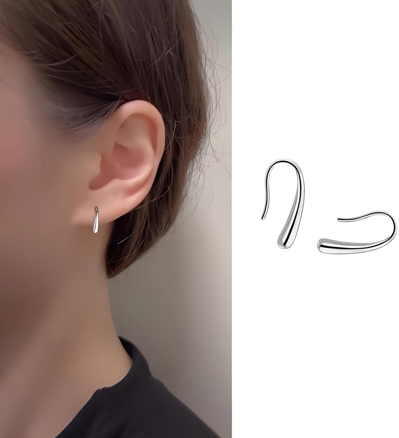 Silver Plated Teardrop Earrings for Women Simple Waterdrop Earrings - Image 4