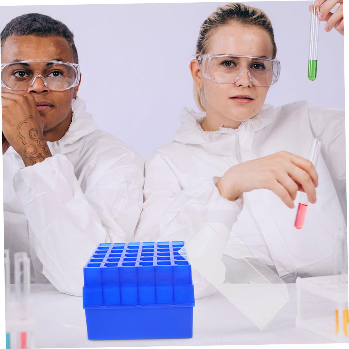 2pezzi Scatole Per Provette Da Laboratorio Contenitori Per Tubetti Di Campionamento Organizer Per Provette Con Scomparti Per Conservazione e Identificazione Campioni