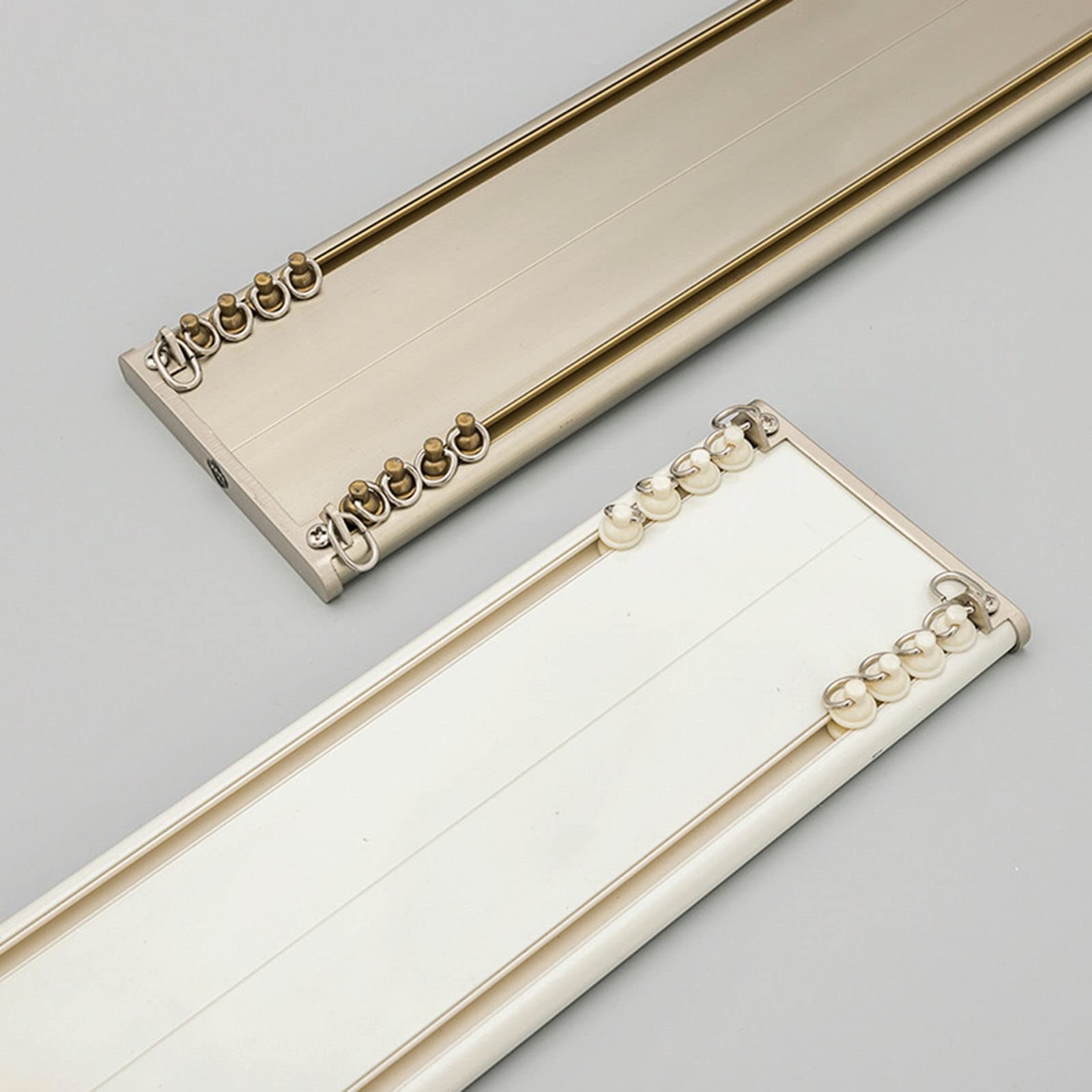 Rails À Double Rail Conjoints pour Rideaux, avec Bande Muette, Rail De Rideau De Plafond en Aluminium pour Lit Superposé Baie Vitrée Séparateur De Pièce (Color : White, Size : 1m/3.3ft)