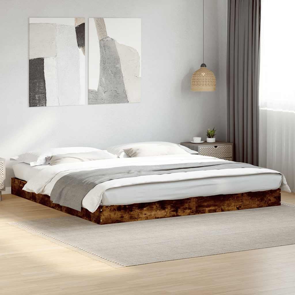 vidaXL Giroletto Rovere Fumo 180x200 cm in Legno Multistrato
