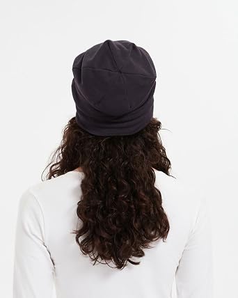 Radia Smart EMF Protection Ultimate 100% Organic Cotton Slouch Beanie, 5G Blocking, RF Shielding, EMF Protection, Brain Coat, Black