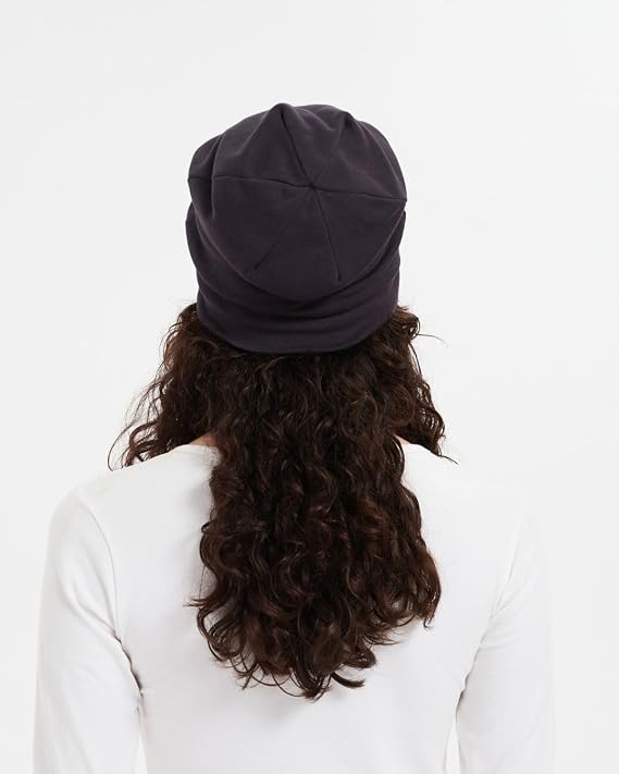 Radia Smart EMF Protection Ultimate 100% Organic Cotton Slouch Beanie, 5G Blocking, RF Shielding, EMF Protection, Brain Coat, Black