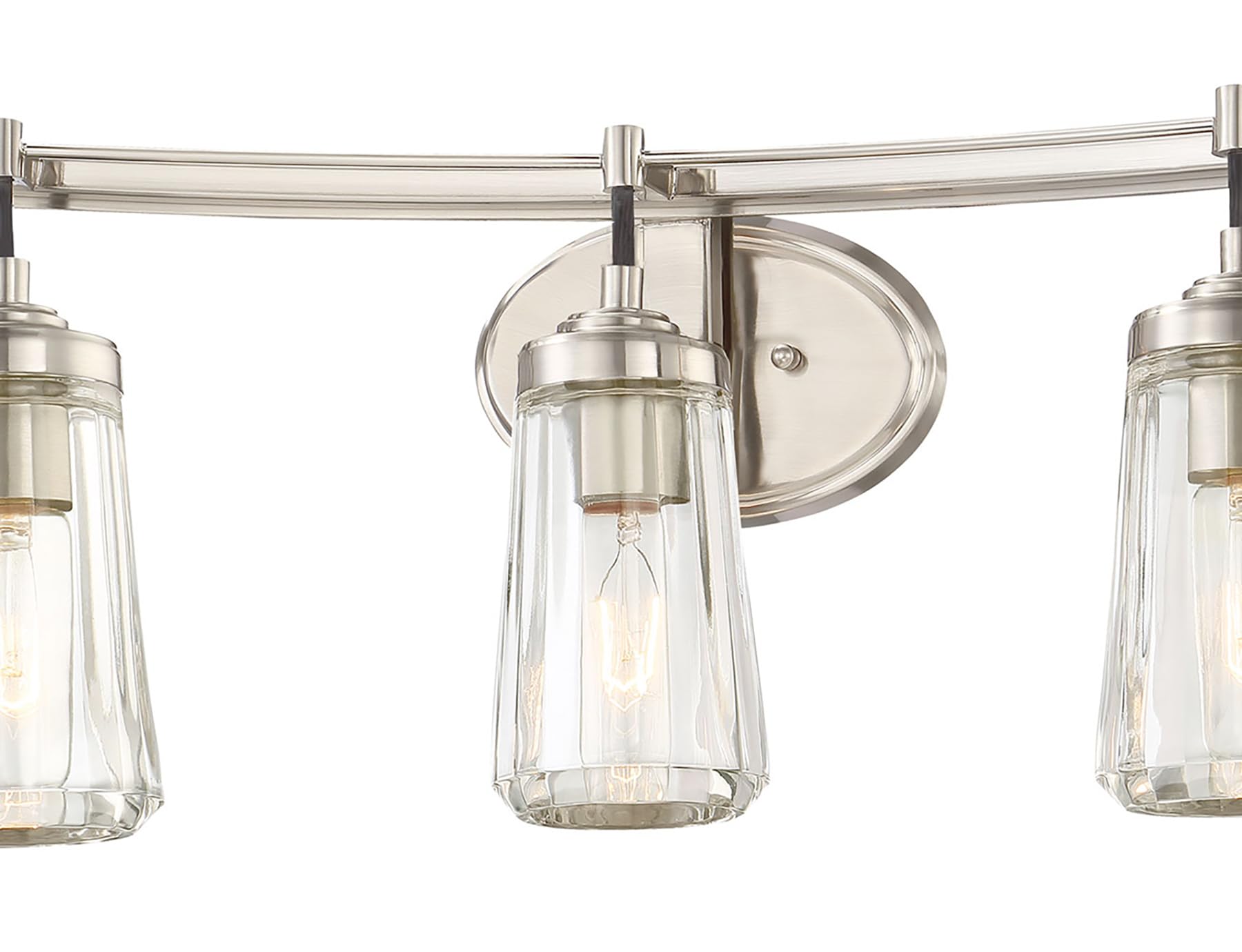 Minka Lavery Wall Light Fixtures 2303-84 Poleis Wall Bath Vanity Lighting, 3-Light, 180 Watts, Brushed Nickel