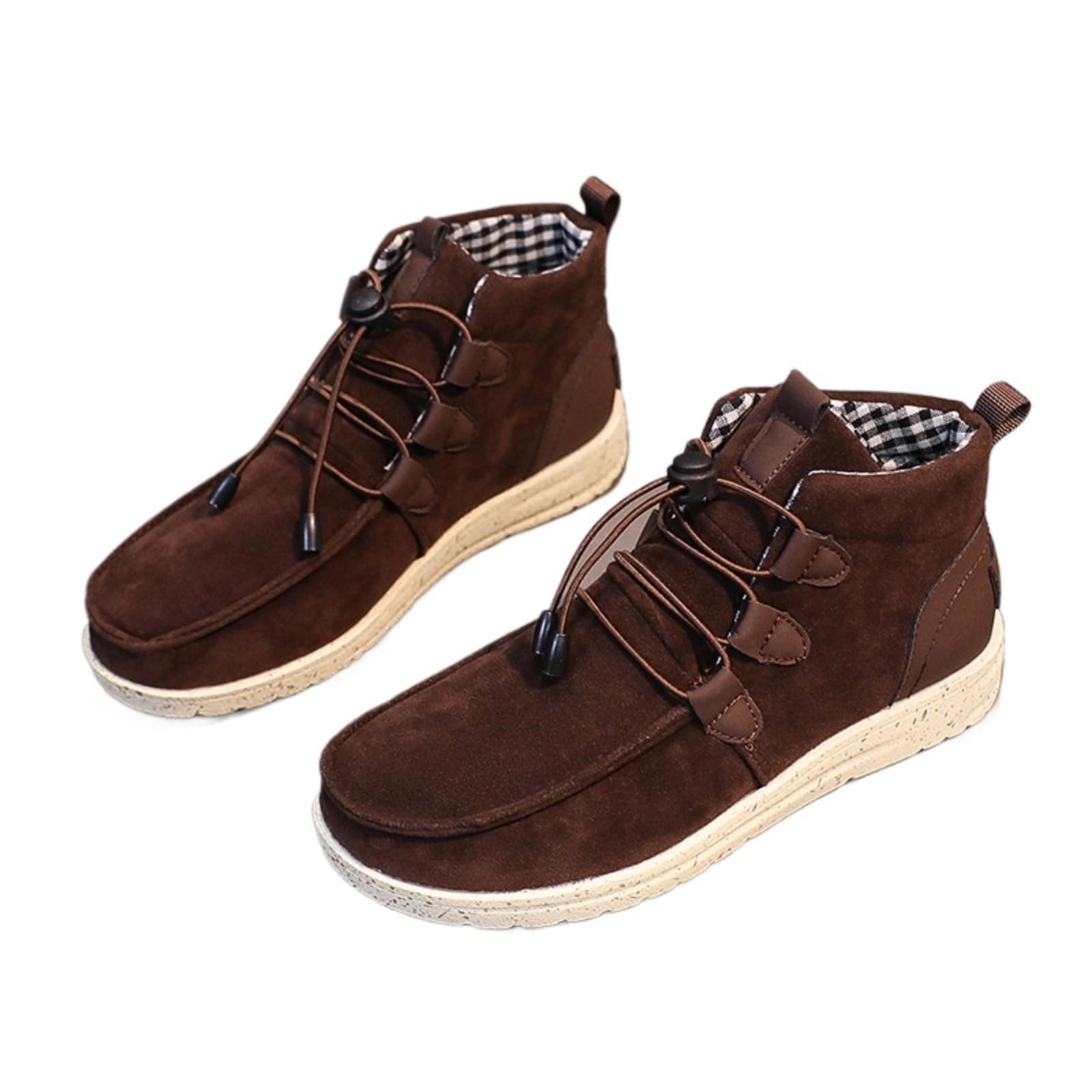 Womens Lace Up Ankle Boots Chunky Sole Round Toe Work Shoes Comfortable Casual Booties for Daily Wear