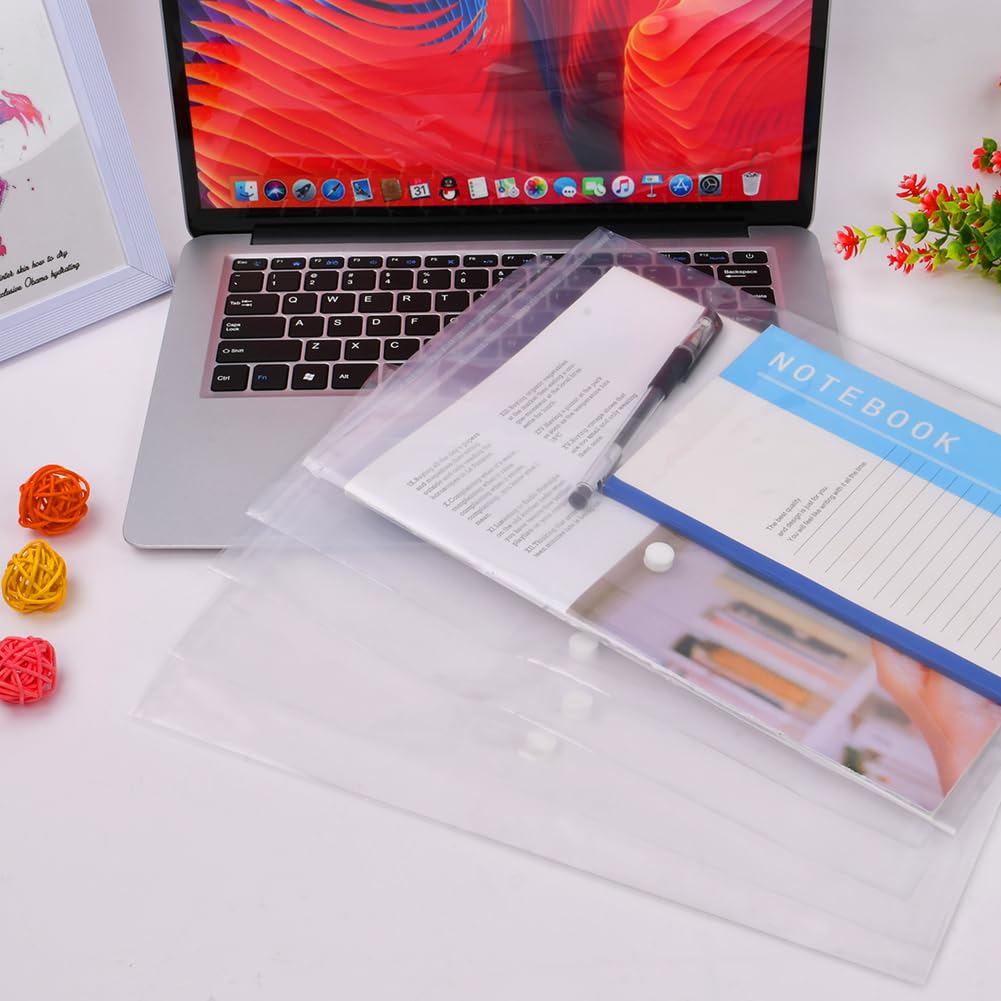 Vicloon Foldery na dokumenty, 10 sztuk, plastikowe teczki A4, torby na dokumenty z przyciskiem, do dokumentów, certyfikatów, paragonów, biur i szkół