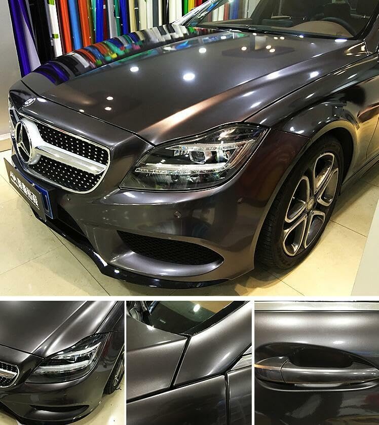 Image of HOME13 Wrap Car & Bike DIY Wrap Sheet Roll Film Sticker Decal Rated Grey Metallic (12 x 50)