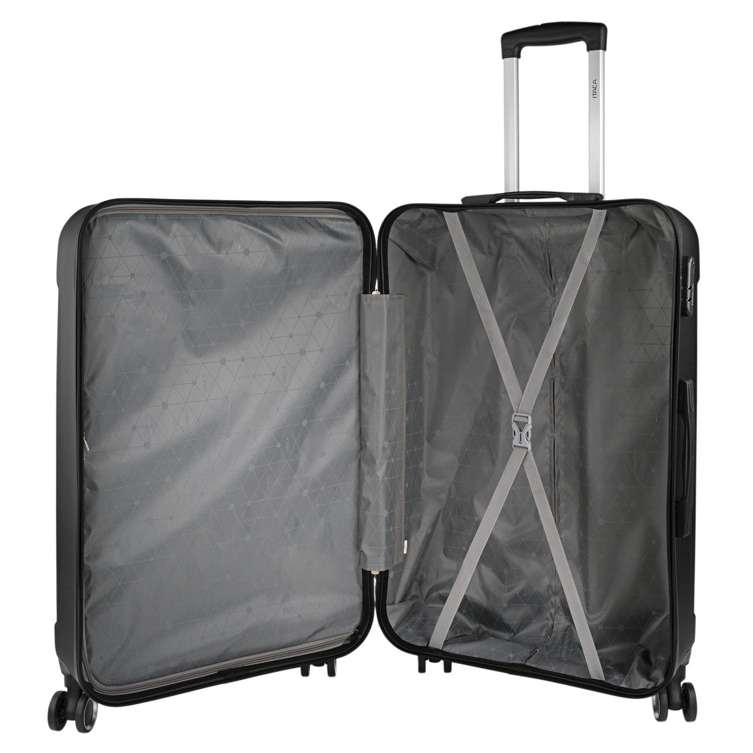 ITACA - Maletas Grandes De Viaje Rígidas Ligeras con 4 Doble Rueda 360° Maleta Grande 23 Kilos Alta Resistencia Maleta XL Duradera, Negro