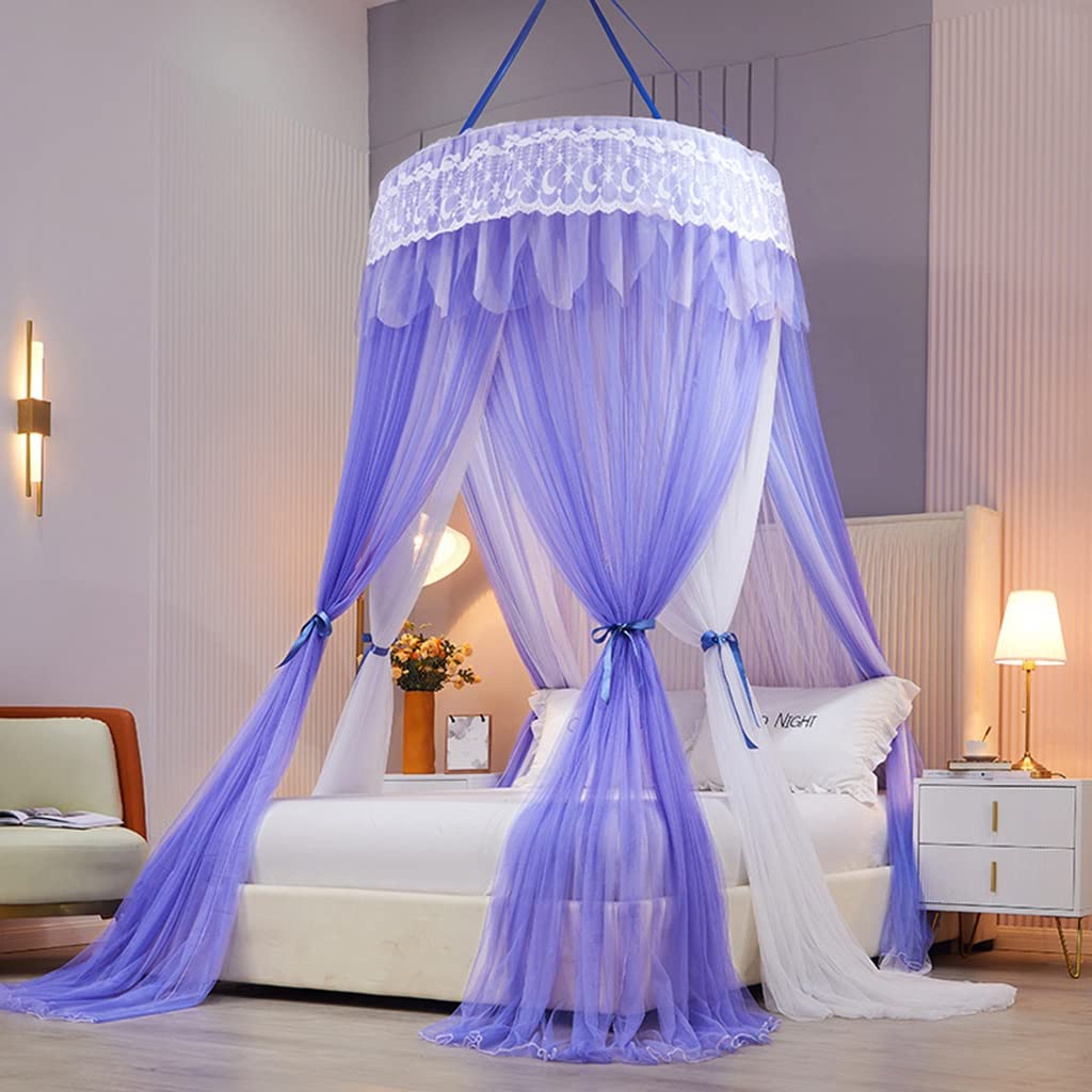 Moustiquaire de lit 1m violette OKUOKA pour camping et maison