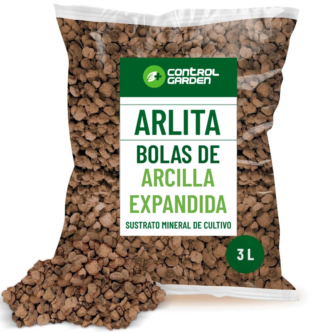 CONTROL GARDEN Arlita 3L | Bolas de Arcilla Expandida | Drenaje para Macetas, Cultivos y Plantas | Fabricado en España