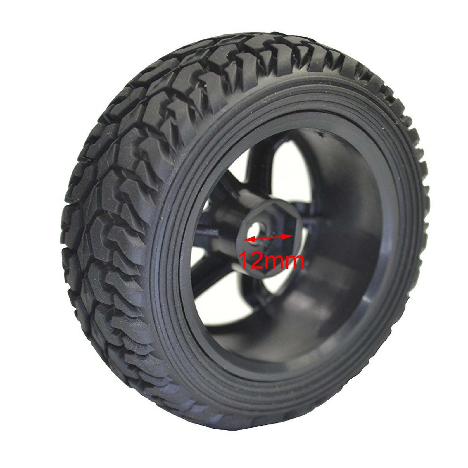 KEEDA Set Di 4 Pneumatici In Gomma 75mm E Ruote In Plastica 6 Raggi Per Auto RC 1/10 E 1/16 - Adatto Per HSP, HPI, Kyosho, Tamiya (Verde) - 3