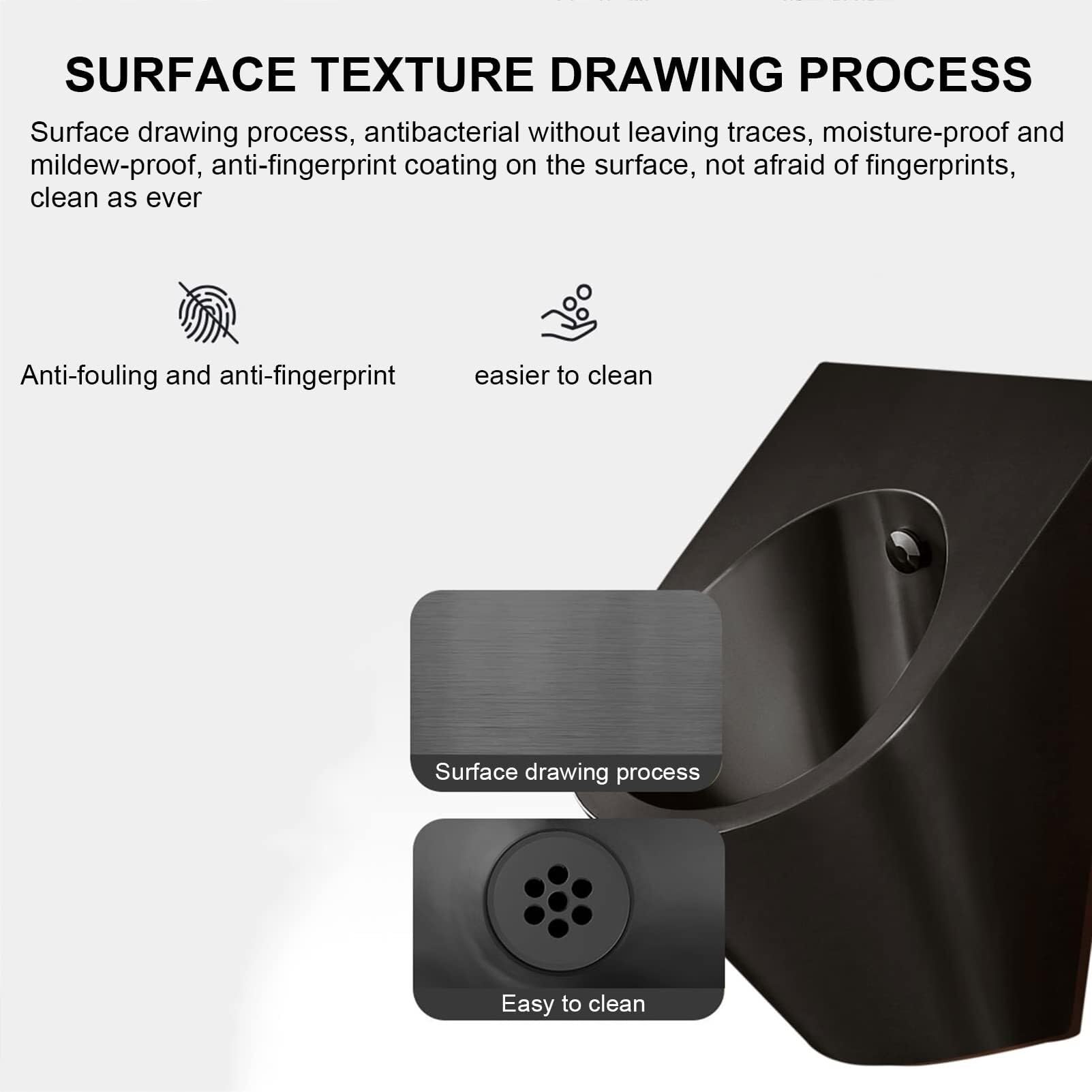 Orinatoi in Acciaio Inossidabile, orinatoi con Scarico Intelligente, orinatoi Verticali in Bagno, orinatoi ad Alta efficienza con valvole di Scarico con sensore intellige,Ground Drainage