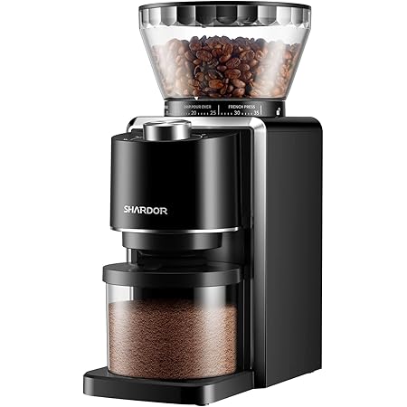 SHARDOR Conical Burr Coffee Grinder, Electric Adjustable Burr Mill with 35 Precise Grind Setting for 2-12 Cup, Black