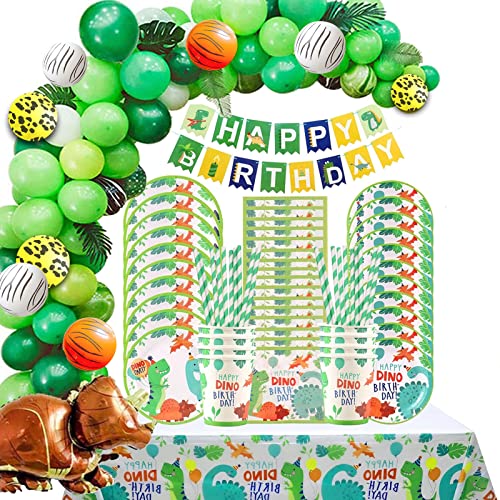 Anniversaire Jungle - Decoration Anniversaire Garcon Assiette Anniversaire - Ballon Jungle pour Anniversaire 1 an Garçon Fille Baby Shower Réutilisable Cover