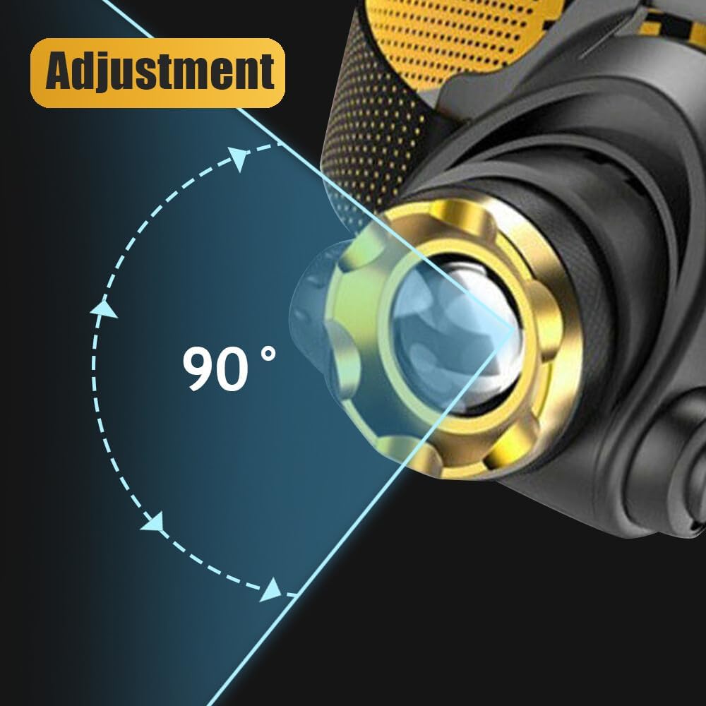 USB Rechargeable LED Headlamp 3-Modes Adjustable Camping Hiking Headlight W/Car Charger+USB Cable