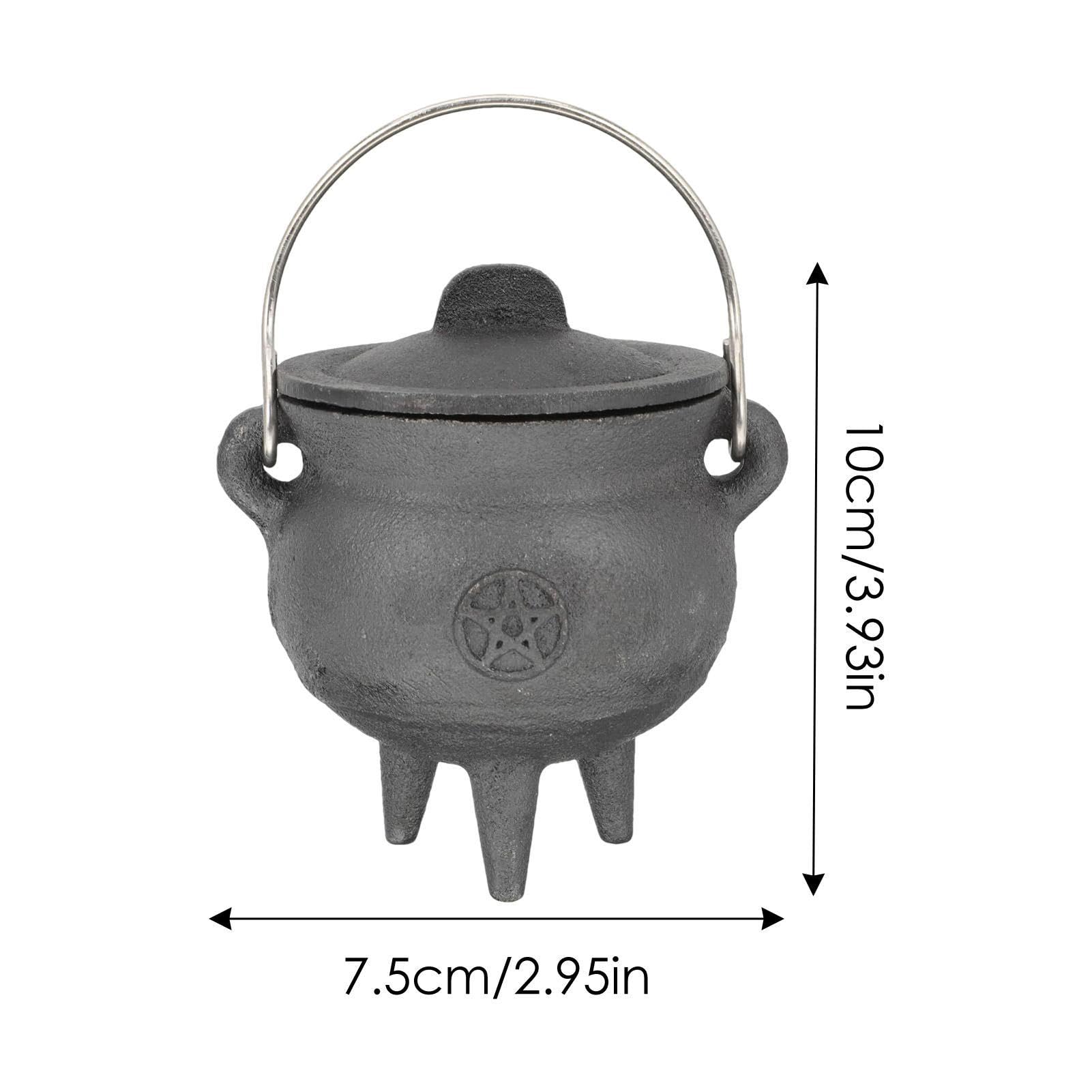 Amazon.co.jp: 魔女の大釜, 蓋とハンドル付き鋳鉄製大釜, 黒大釜ケトル