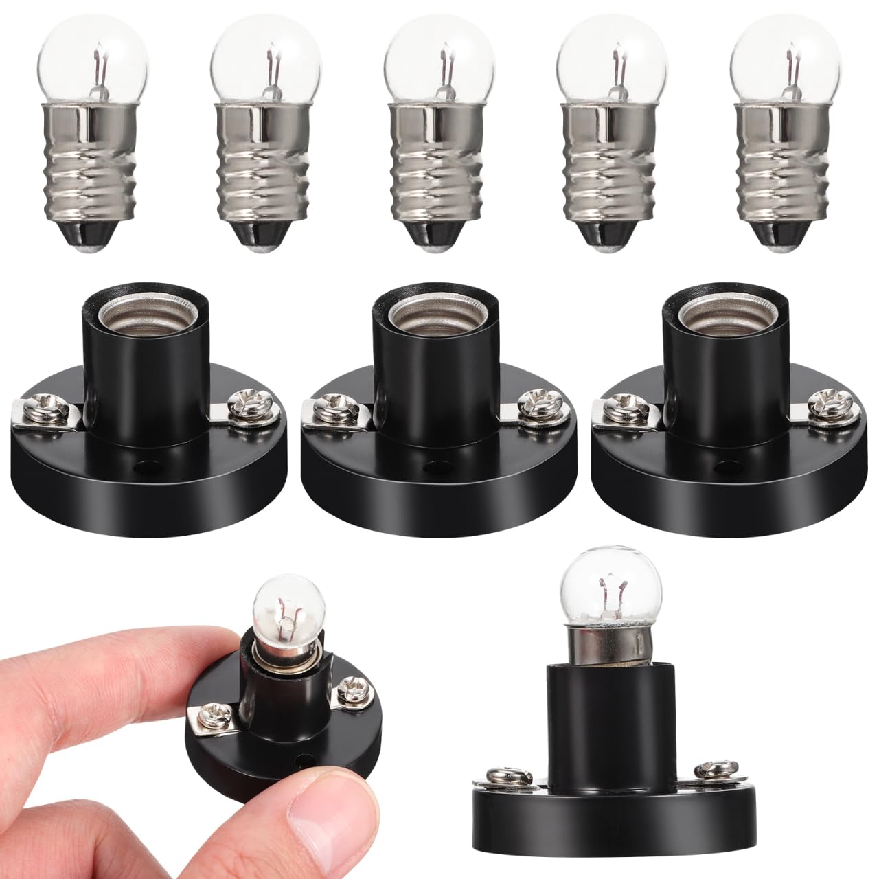 BESPORTBLE E10 Screw Lamp Holder with 5 Bulbs Physics Lamp Base for Educational Science Experiments and DIY Learning Kits