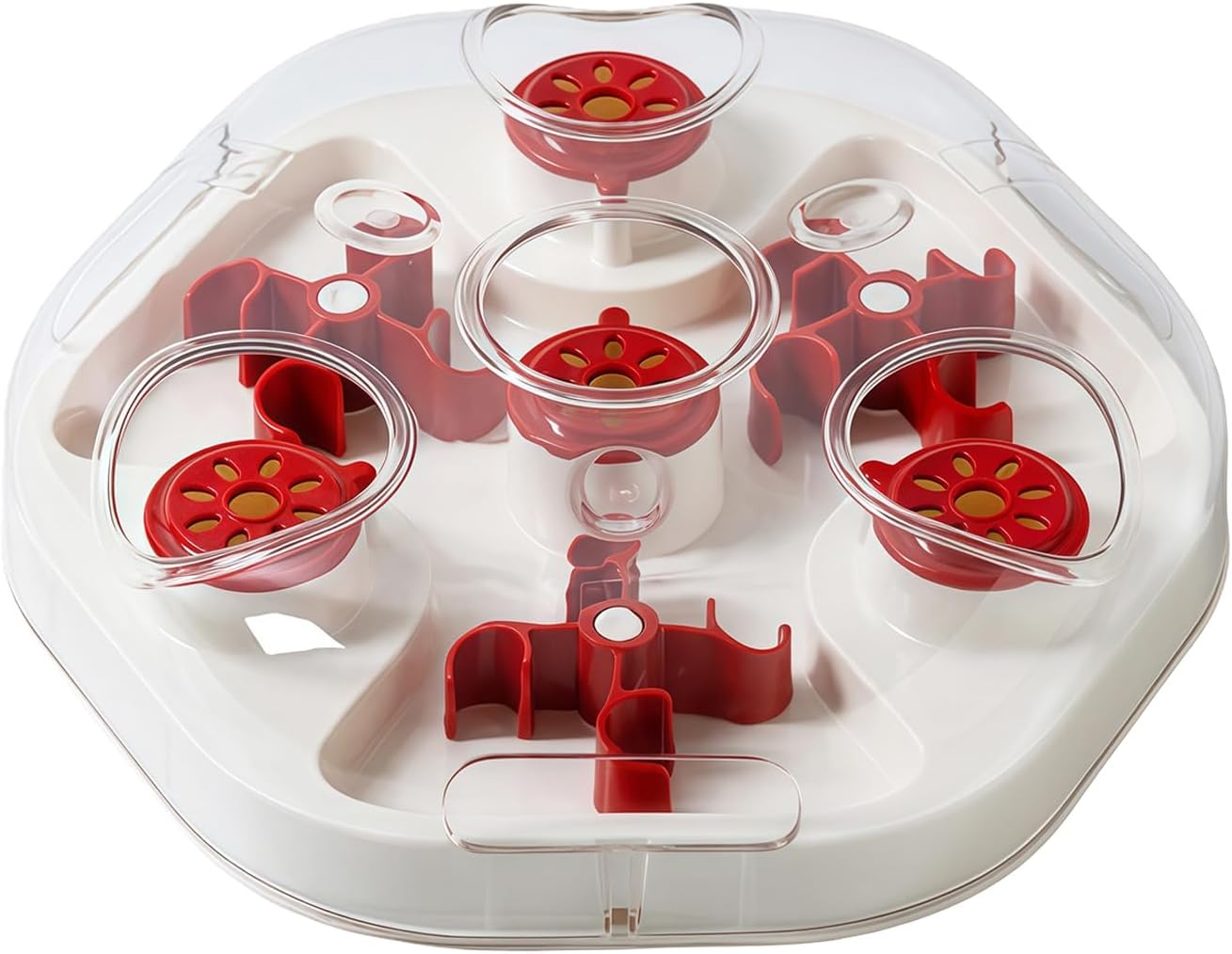 Interactive Feeder Toy with Adjustable Difficulty and Rotating Wheel for Mental Visible Treat Dispenser Toy