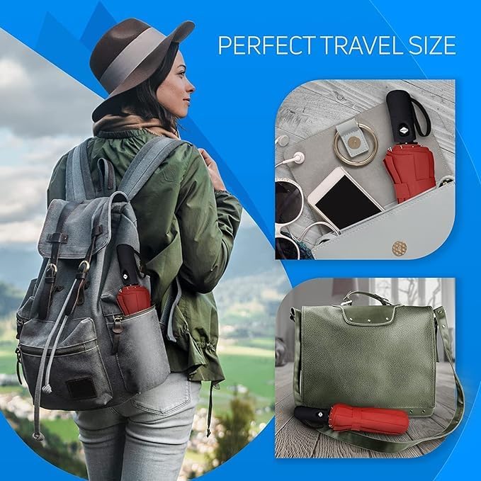 Image of Raintrend Compact Travel Umbrella Automatic Open Close Travel Umbrella with Wind Vent,Umbrella big size Lightweight, Windproof Folding for men Women Kids