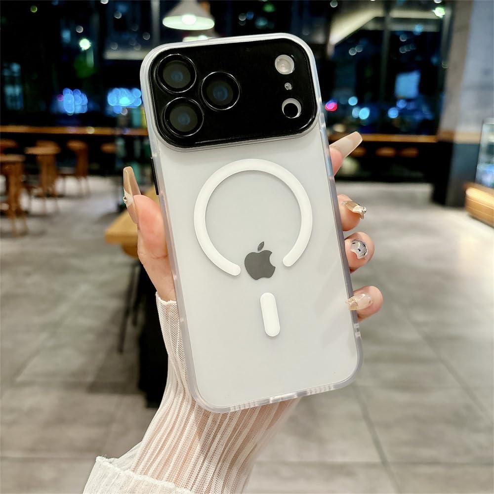Coque magnétique iPhone 16 Pro Max mate translucide blanche - 7