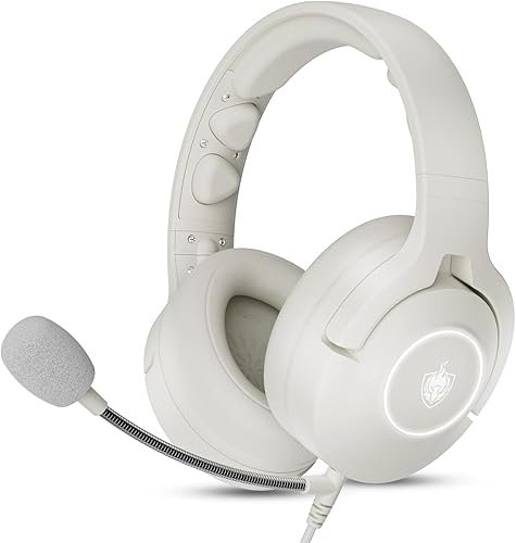 PHOINIKAS Auriculares para juegos PS4 para PS5, PC, Nintendo Switch, Q9 Auriculares sobre la oreja con micrófono desmontable, auriculares