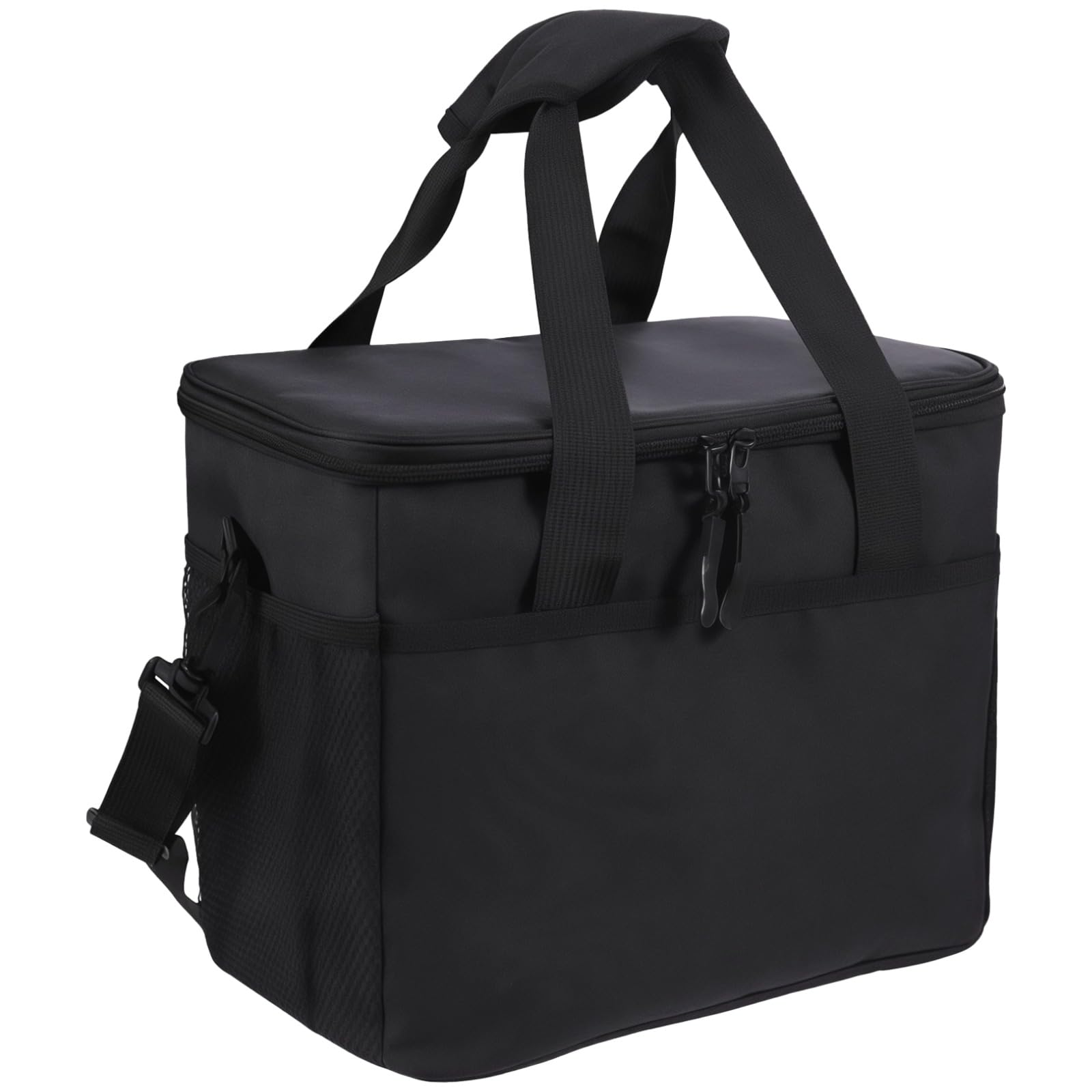 Borsa termica per il pranzo, tessuto Oxford di grande capacità, interno a prova di perdite, doppia cerniera, tasche laterali per bottiglie d'acqua, borsa da lavoro e da viaggio