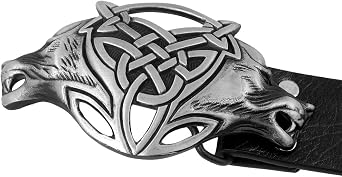 VIGOROSO Men Gothic Funny Lovely Celtic Wild Wolf Fox Double Head Belt Buckle