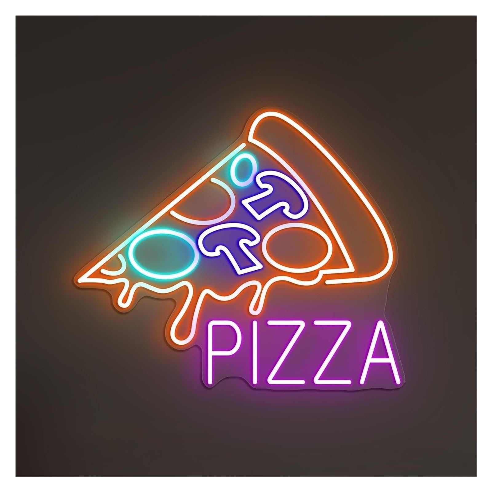 Hanging Art Neon Signs Pizza Neon Sign, Suitable For Fast Food Restaurant Decor With Brightness Adjustable 50cm