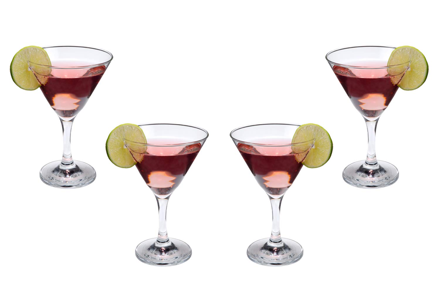 Martini Glasses Set of 4 - 7 Ounce Elegant Stemmed Glasses - Crystal Clear Glassware for Margarita, Mocktail, Vodka, Cocktail - Suitable for a Perfect Bar Setting, Party or as a Gift for Her or Him