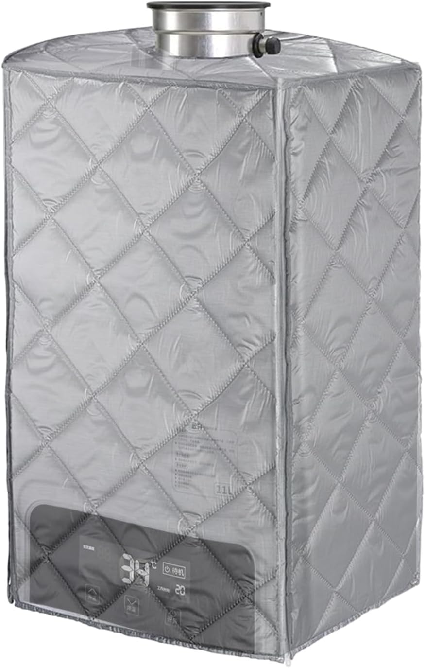 Heater Cover - Tankless Enclosure, Professional Waterproof Dustproof Supply, Four-Season Protective, Rain Dust Leaves, Gray Nylon Gear For Outdoor Indoor Patio Fall Winter Restaurant Wedding