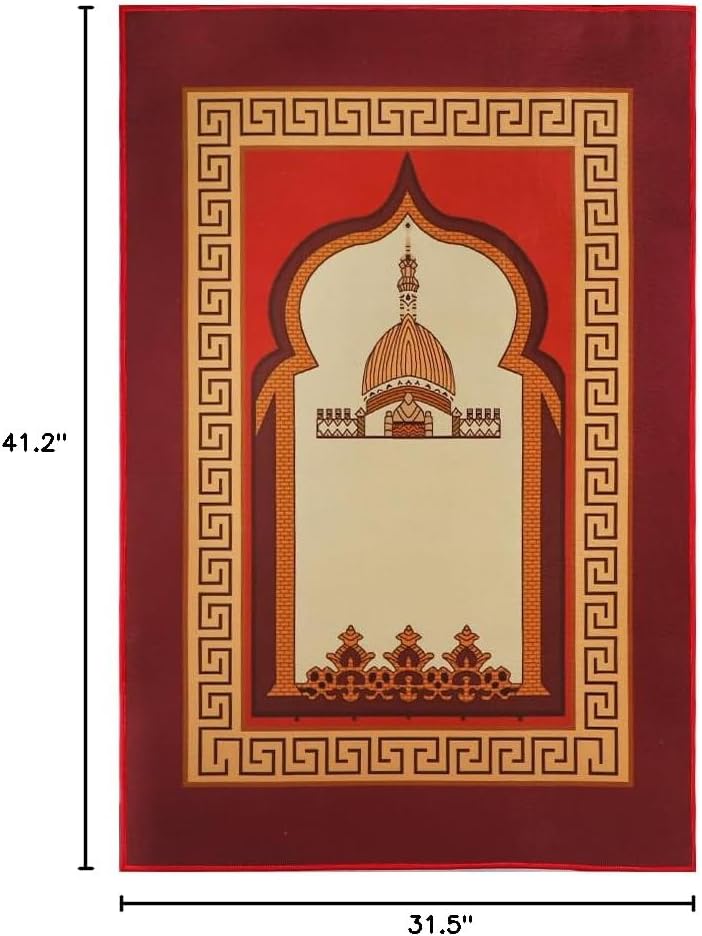 Muslim Prayer Rug Turkish Islamic Prayer Mat Thick Praying Carpet Janamaz Sajjadah Namaz Seccade Arabic Prayer Rug for Eid Ramadan