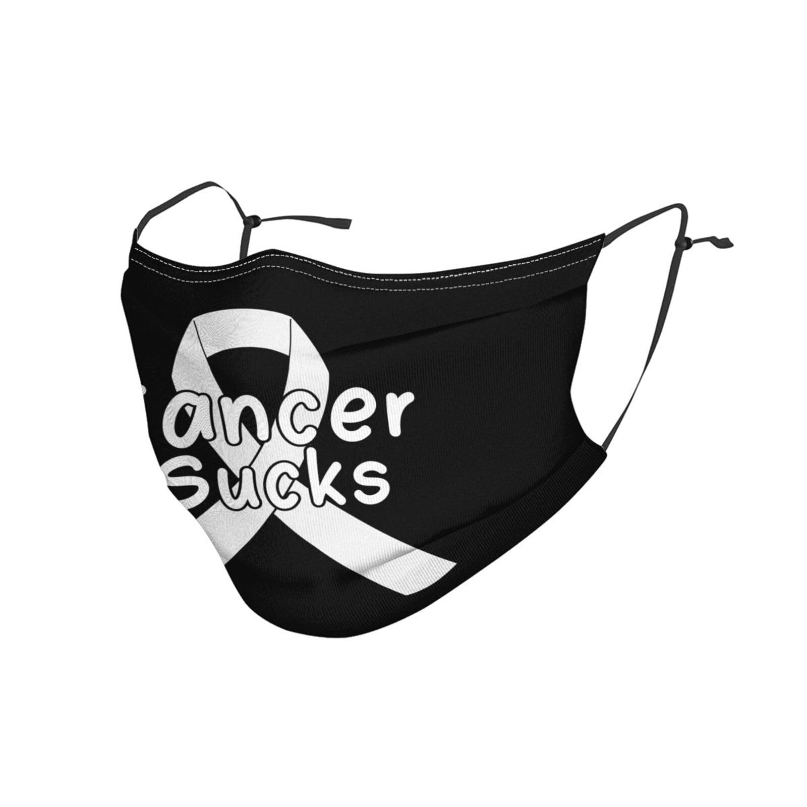 Cancer Sucks Lung Cancer Awareness Face Mask Breathable Balaclavas Adjustable Washable Masks Black