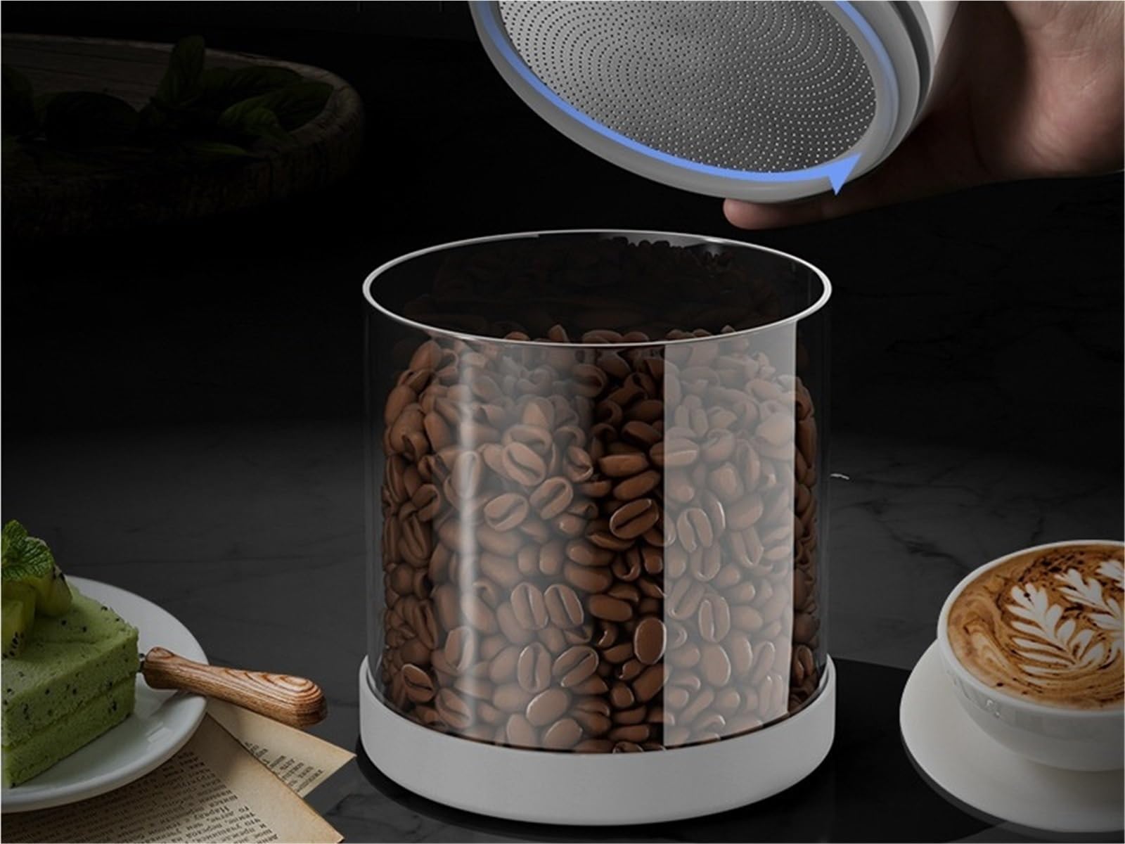 Vakuum-Kaffeebohnen-Glas-Vorratsglas, große Organizer-Dosen Für Cafés(1350ml)