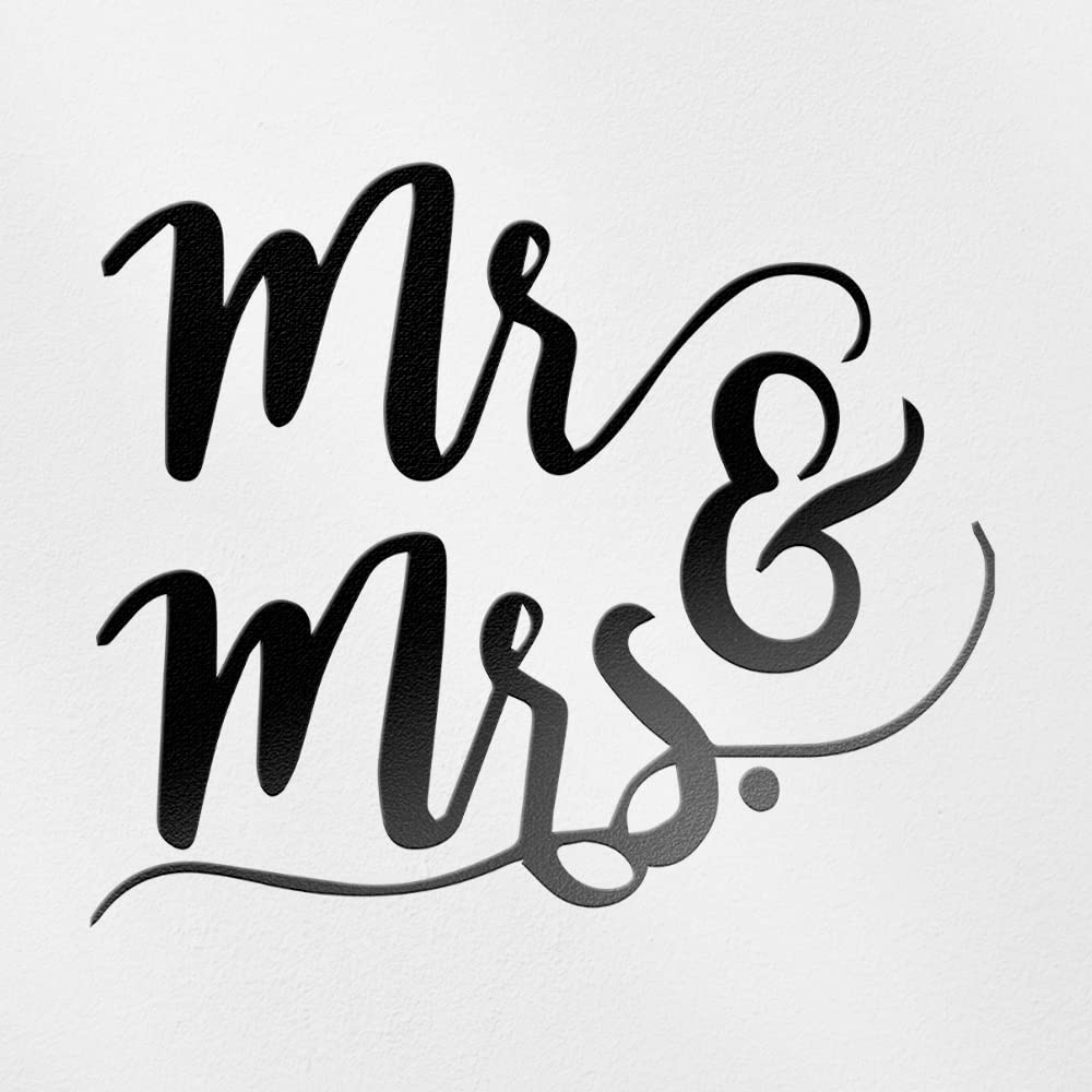 Transparent Decal Stickers of Mr and Mrs 3 (Black) Premium Waterproof Vinyl Decal Stickers for Laptop Phone Accessory Helmet Car Window Mug Tuber Cup