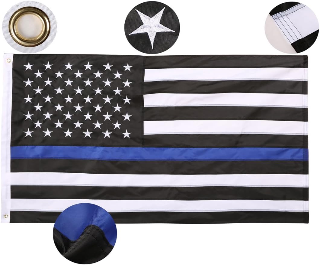 Embroidered Stars and Brass Grommets American Flag (35 ft)