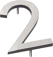 Vista 90 de Montague Metal Products Número de casa moderno de 6 pulgadas, número de casa flotante, fácil de instalar (0, cobre antiguo)