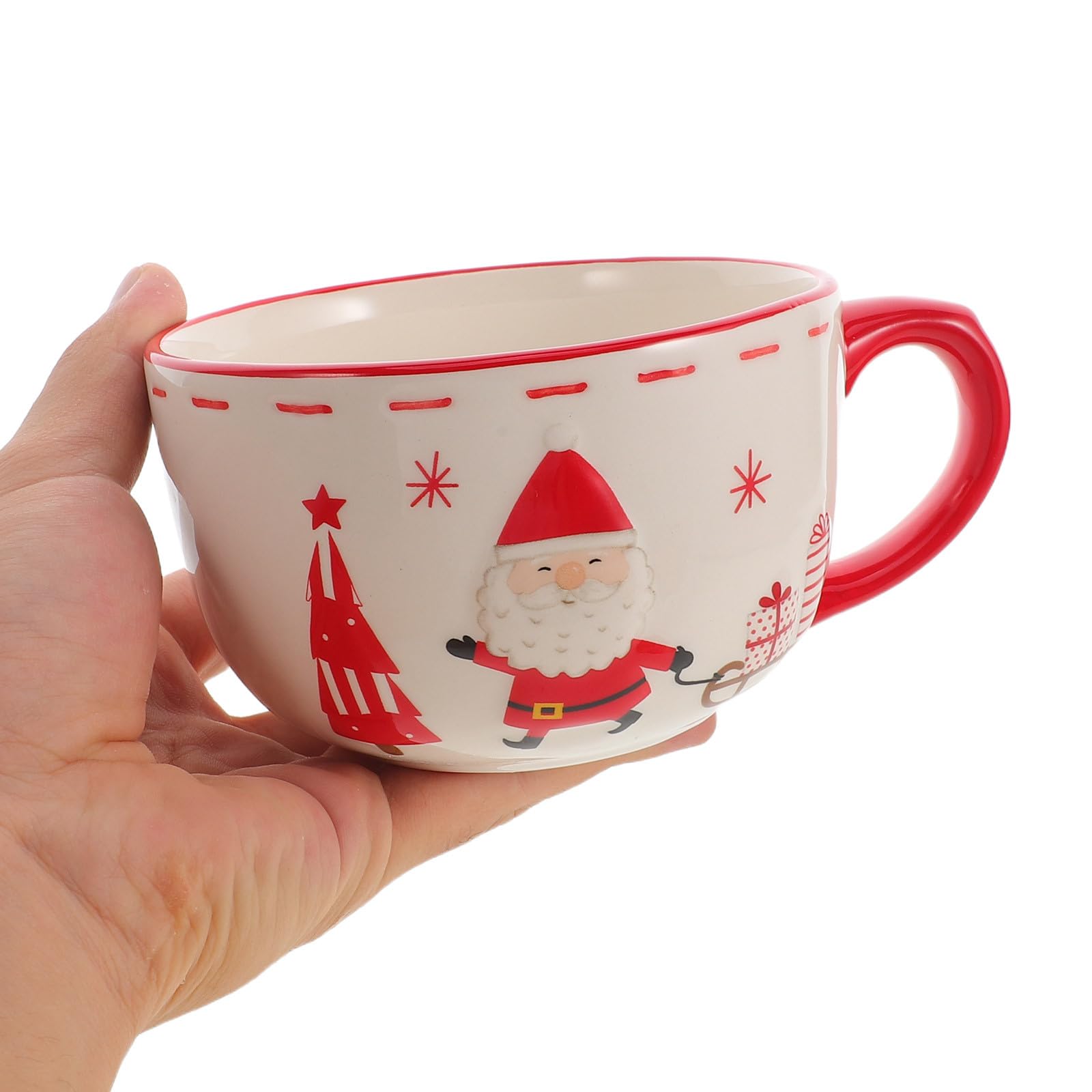 OUNONA Weihnachtsmann-Tasse, 500 ml (17 oz) Keramik-Kaffeetasse mit Henkel