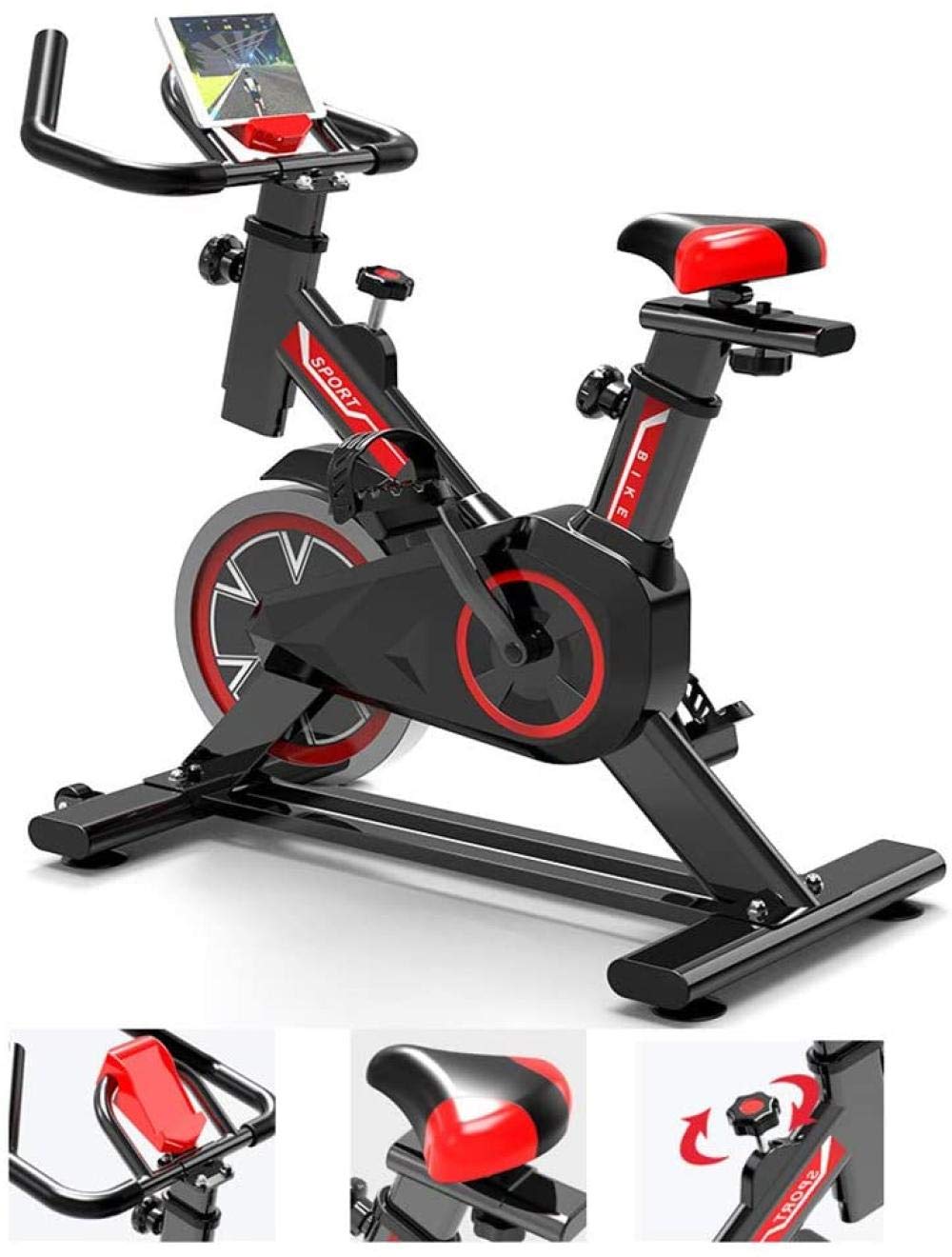 Cyclette professionale regolabile da interno con comodo cuscino e ventosa antiscivolo, per casa, ufficio, palestra