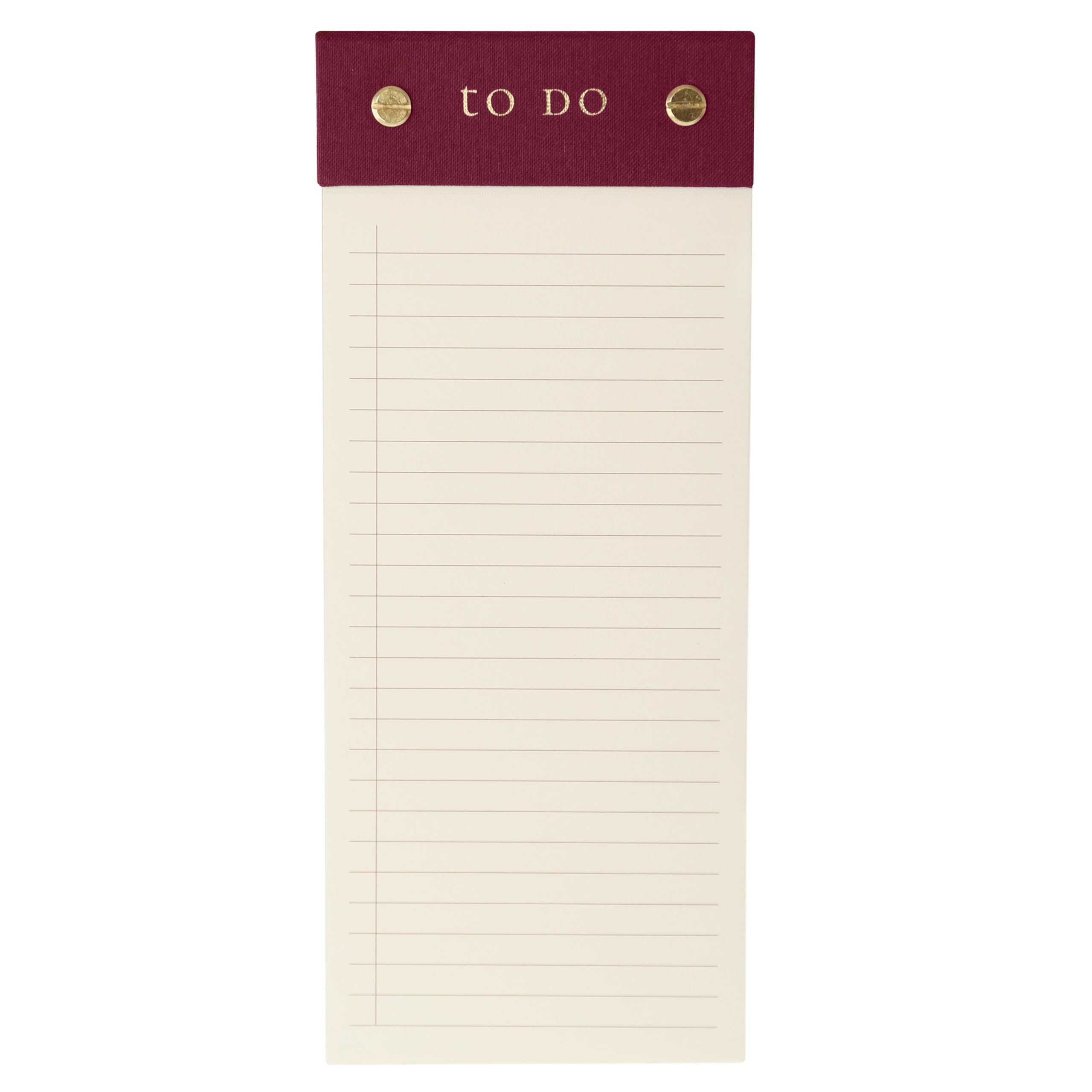 Graphique Post-Bound List Pad Luxe Collection, Perforated Sheets To-Do Notepad, Hardcover Binding, Gold Foil Embossing, 100 Pages, 4” x 9.75”, Plum
