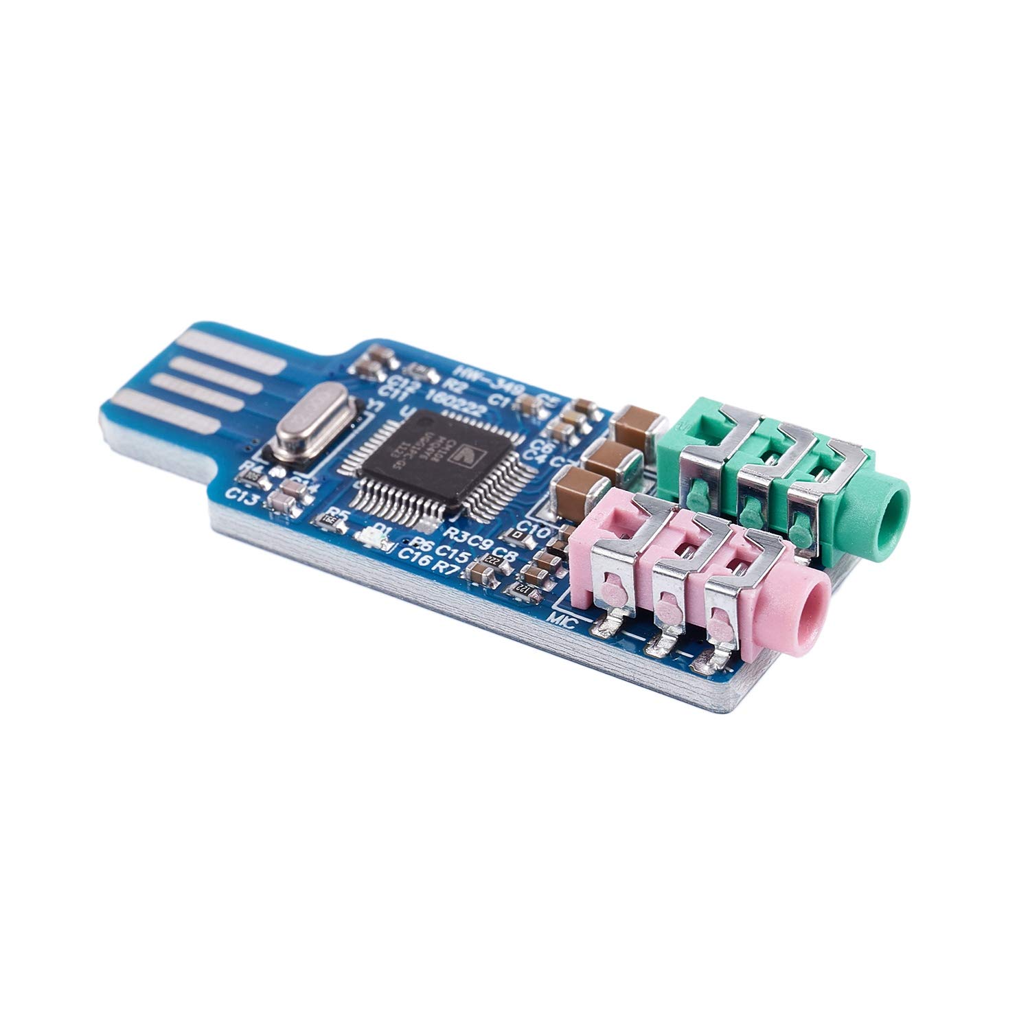 ISTOVO Darmowy Sterownik USB Sound Card CM108 USB Sound Card Chip Niebieski
