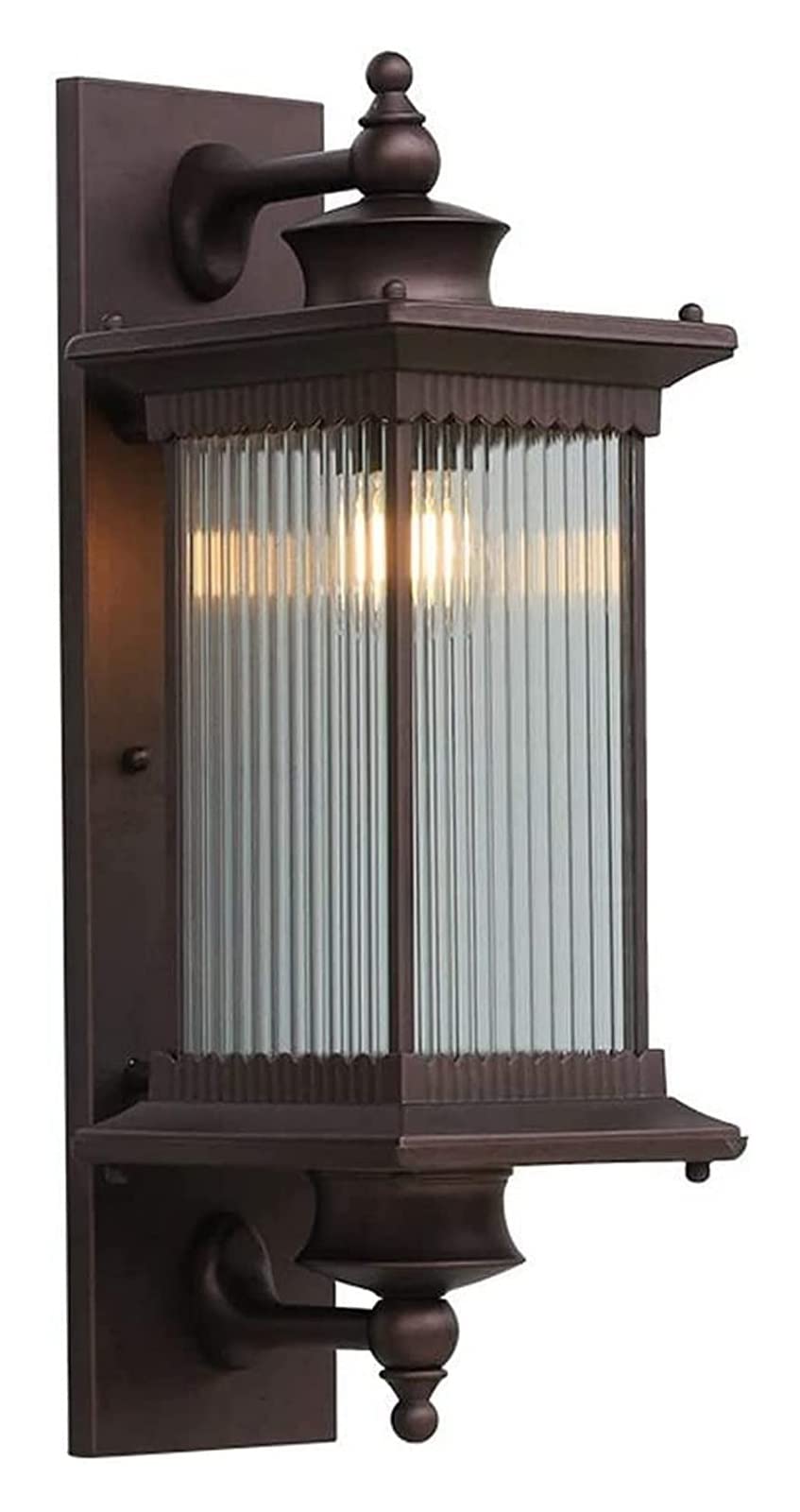 Courtyard Light Square 1-Lumière Mur Lanterne en Verre Vintage Extérieur Étanche Applique Murale Anti-Pluie Applique E27 Socket 58cm Lampe Luminaire pour Villa Jardin Patio Terrasse Balcon Comfortable